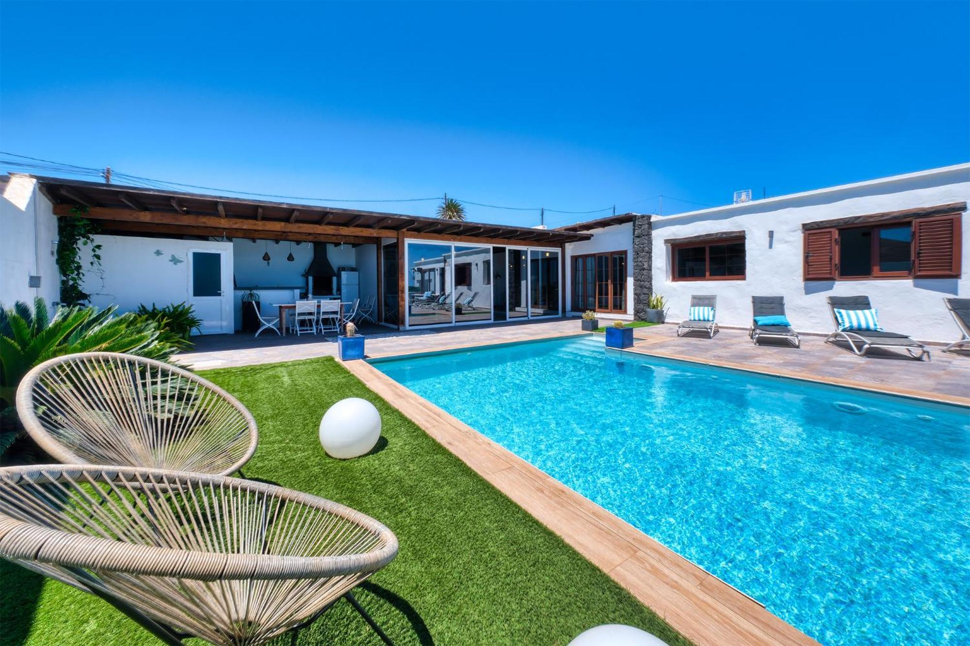 Villa Macher Piscina Y Bar Piscina Tias Luaran gambar