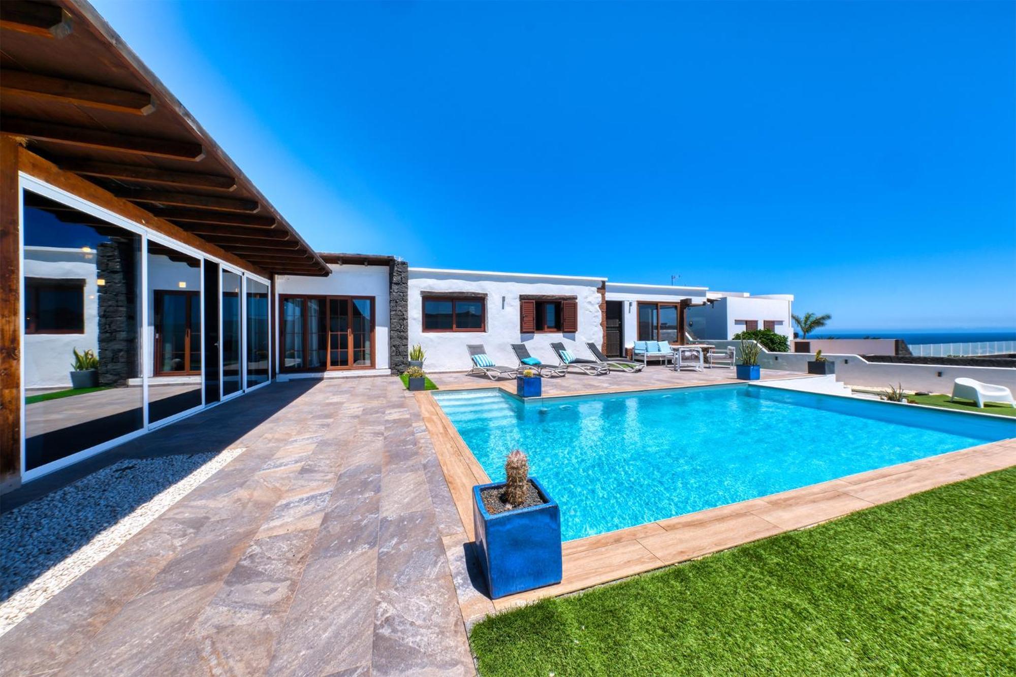 Villa Macher Piscina Y Bar Piscina Tias Luaran gambar