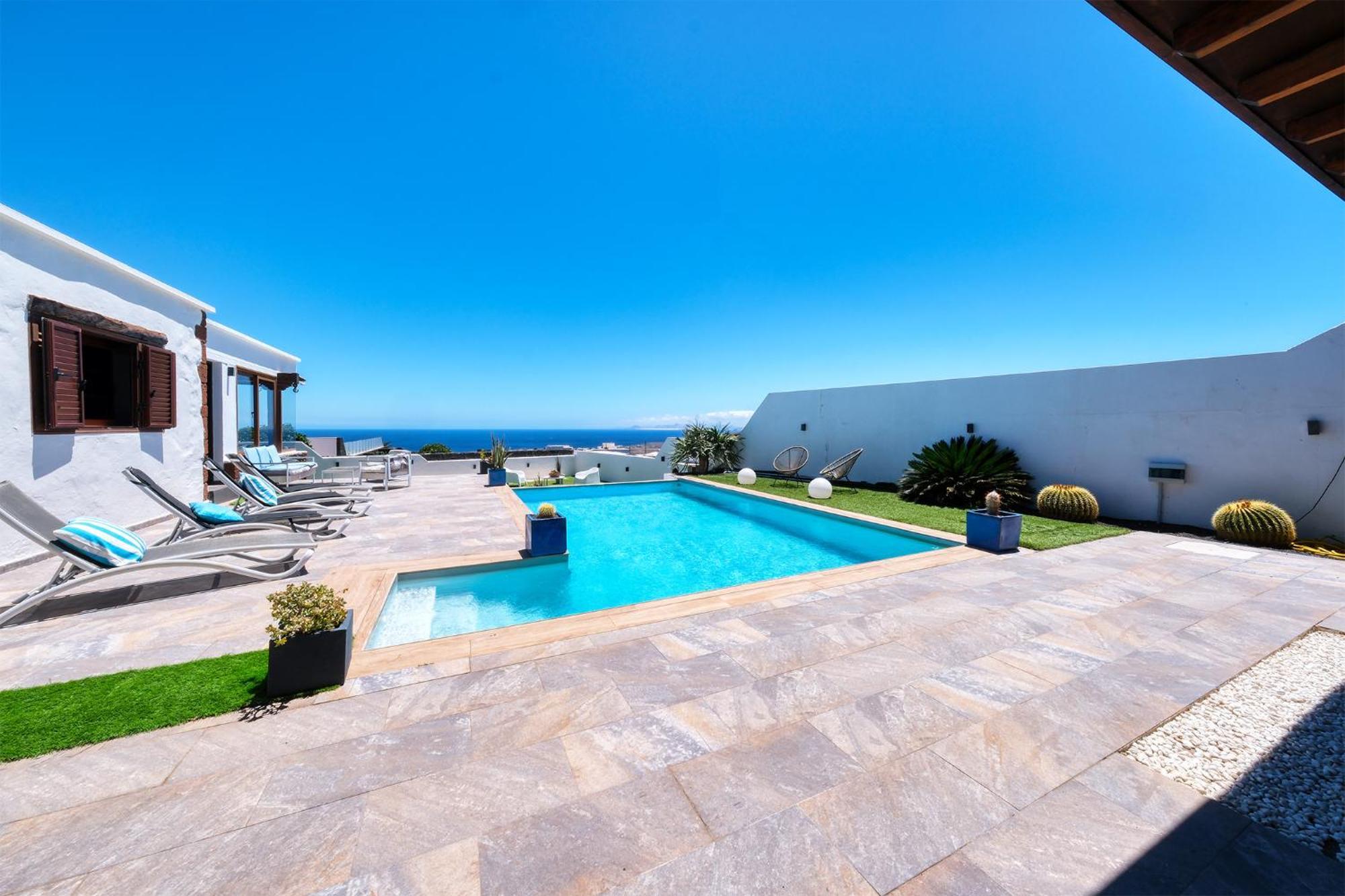 Villa Macher Piscina Y Bar Piscina Tias Luaran gambar